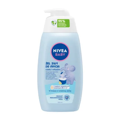 NIVEA BABY ŻEL 2W1 DO MYCIA CIAŁA I WŁOSÓW DLA DZIECI Z POMPKĄ 500ML