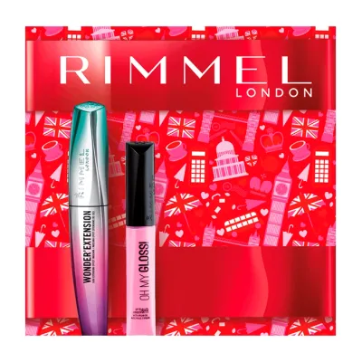 RIMMEL ZESTAW KOSMETYKÓW DO MAKIJAŻU TUSZ DO RZĘS 11 ML + BŁYSZCZYK DO UST 6,5 ML