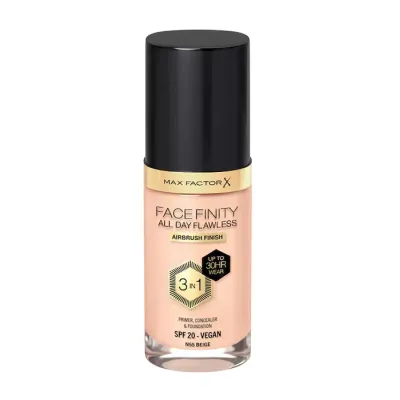 MAX FACTOR FACEFINITY ALL DAY FLAWLESS 3IN1 WEGAŃSKI PODKŁAD N55 BEIGE 30ML