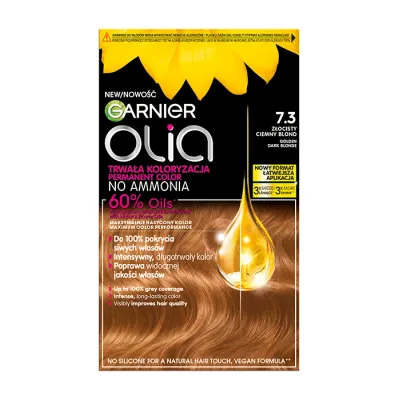 Garnier Olia trwała farba do włosów bez amoniaku 7.3 Złocisty Ciemny Blond