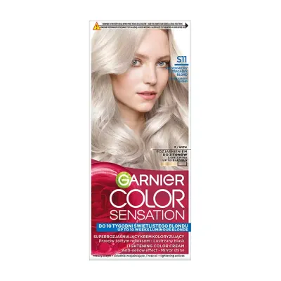 GARNIER COLOR SENSATION ROZJAŚNIAJĄCA FARBA DO WŁOSÓW S11 PRZYDYMIONY ULTRAJASNY BLOND