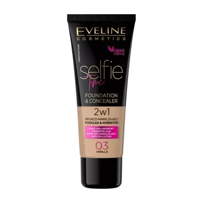 EVELINE SELFIE TIME KRYJĄCO-NAWILŻAJĄCY PODKŁAD I KOREKTOR 03 VANILLA 30ML