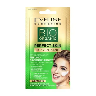 EVELINE BIO ORGANIC PERFECT SKIN WYGŁADZAJĄCY PEELING DROBNOZIARNISTY 8ML