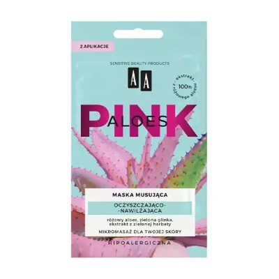 AA PINK ALOES OCZYSZCZAJĄCO-NAWILŻAJĄCA MASKA MUSUJĄCA 8G