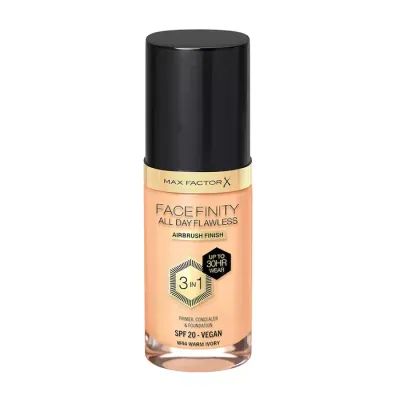 MAX FACTOR FACEFINITY ALL DAY FLAWLESS 3IN1 WEGAŃSKI PODKŁAD W44 WARM IVORY 30ML