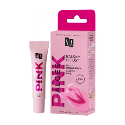 AA PINK ALOES MULTI-NAWILŻAJĄCY BALSAM DO UST GLOSSY PINK 10G