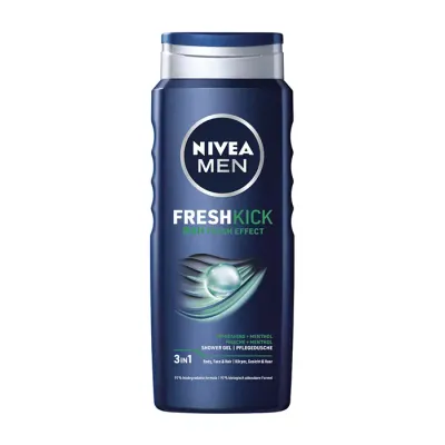 NIVEA MEN FRESH KICK ŻEL POD PRYSZNIC DO MYCIA TWARZY CIAŁA I WŁOSÓW 500ML