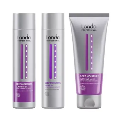 LONDA PROFESSIONAL DEEP MOISTURE ZESTAW DO PIELĘGNACJI WŁOSÓW SZAMPON + ODŻYWKA + MASKA