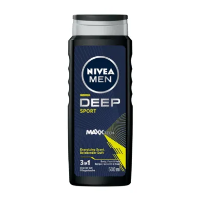 NIVEA MEN DEEP SPORT ŻEL POD PRYSZNIC 3W1 DLA MĘŻCZYZN 500ML