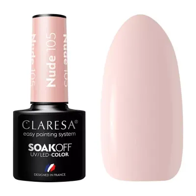 CLARESA SOAK OFF LAKIER HYBRYDOWY NUDE 105 5ML