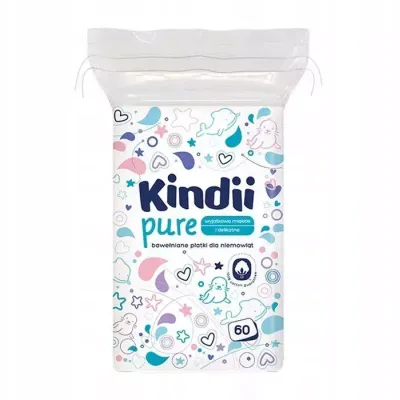 CLEANIC KINDII PURE BAWEŁNIANE PŁATKI DLA NIEMOWLĄT 60 SZTUK