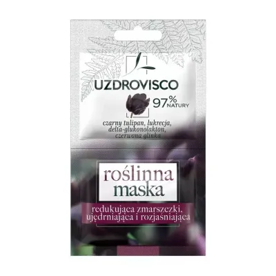 UZDROVISCO CZARNY TULIPAN ROŚLINNA MASKA REDUKUJĄCA ZMARSZCZKI 2X5ML