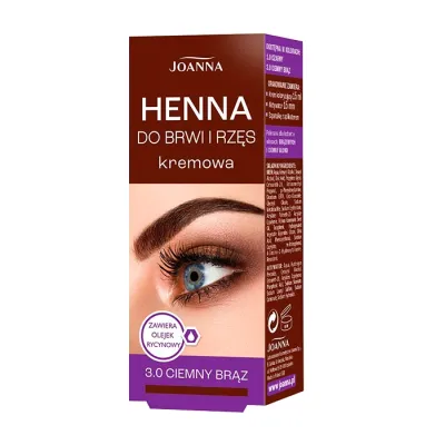 JOANNA KREMOWA HENNA DO BRWI I RZĘS 3.0 CIEMNY BRĄZ 15G + 15G