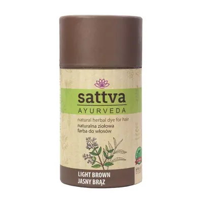 SATTVA AYURVEDA HENNA NATURALNA ZIOŁOWA FARBA DO WŁOSÓW JASNY BRĄZ 150G