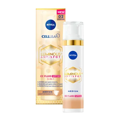 NIVEA LUMINOUS630 ANTISPOT KREM CC PRZECIW PRZEBARWIENIOM 02 MEDIUM 40ML