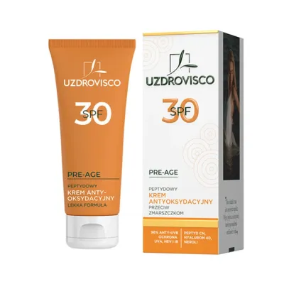 UZDROVISCO PRE-AGE PEPTYDOWY KREM ANTYOKSYDACYJNY PRZECIWZMARSZCZKOWY SPF30 50ML