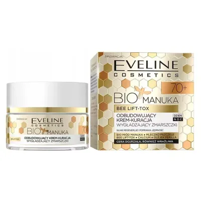 EVELINE BIO MANUKA LIFT 70+ SILNIE ODBUDOWUJĄCY KREM-KURACJA PRZYWRACAJĄCY GĘSTOŚĆ SKÓRY 50ML