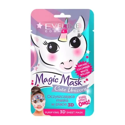 EVELINE MAGIC MASK OCZYSZCZAJĄCA MASKA W PŁACIE 3D CUTE UNICORN