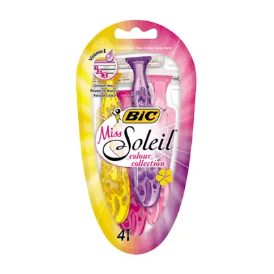 BIC MISS SOLEIL COLOUR COLLECTION JEDNORAZOWE MASZYNKI DO GOLENIA DLA KOBIET 4 SZTUKI