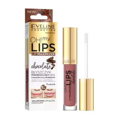 EVELINE OH! MY LIPS LIP MAXIMIZER CZEKOLADOWY BŁYSZCZYK POWIĘKSZAJĄCY USTA 4,5ML