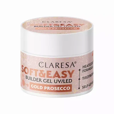 CLARESA SOFT & EASY ŻEL BUDUJĄCY UV/LED GOLD PROSECCO 45G