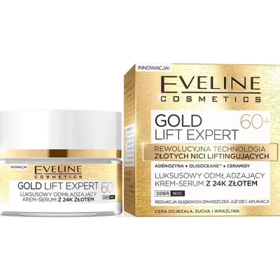 EVELINE GOLD LIFT KREM SERUM ODMŁADZAJĄCY 60+