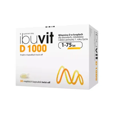 IBUVIT D 1000 WITAMINA D W KAPSUŁKACH TWIST-OFF 30 SZTUK