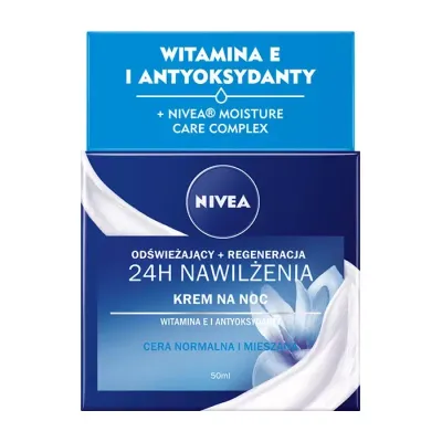 NIVEA NAWILŻAJĄCY KREM DO TWARZY NA NOC 24H NAWILŻENIA + REGENERACJA 50ML