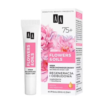 AA FLOWERS & OIL REGENERUJĄCY KREM PRZECIWZMARSZCZKOWY POD OCZY I W OKOLICIE UST 75+ 15ML