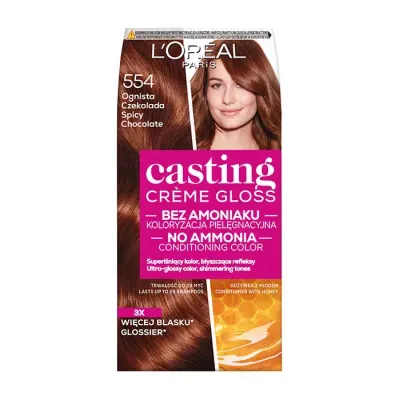 LOREAL CASTING CREME GLOSS FARBA DO WŁOSÓW 554 OGNISTA CZEKOLADA