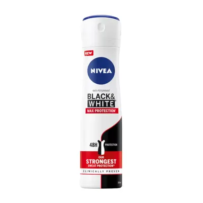 NIVEA BLACK&WHITE MAX PROTECTION ANTYPERSPIRANT W SPRAYU DLA KOBIET 150ML