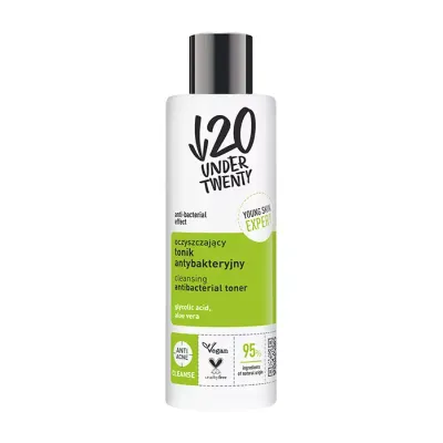 UNDER TWENTY ANTI ACNE CLEANSE OCZYSZCZAJĄCY TONIK ANTYBAKTERYJNY DO MYCIA TWARZY 200ML