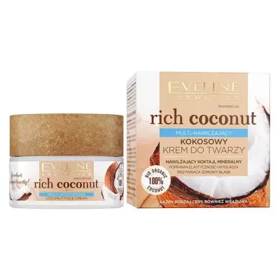 EVELINE RICH COCONUT MULTI-NAWILŻAJĄCY KOKOSOWY KREM DO TWARZY 50ML