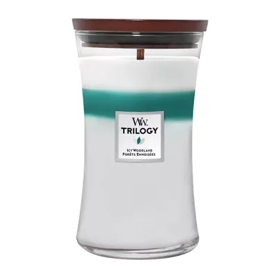 WOODWICK LARGE JAR CANDLE ŚWIECA ZAPACHOWA TRILOGY ICY WOODLAND 610G