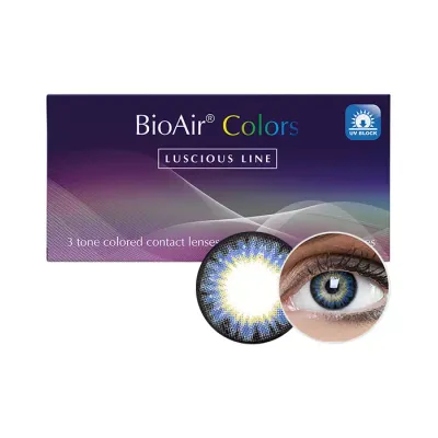 BIOAIR COLORS LUSCIOUS LINE SOCZEWKI KOLOROWE SUPERB AQUA 2 SZTUKI 0.00 / 8.6