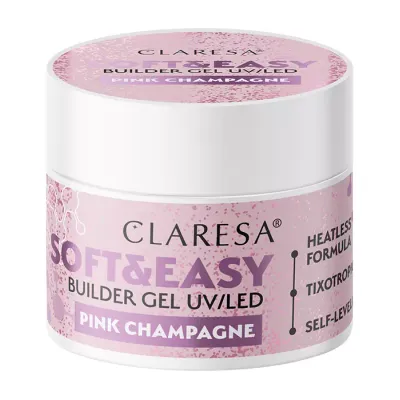 CLARESA SOFT & EASY ŻEL BUDUJĄCY UV/LED PINK CHAMPAGNE 90G