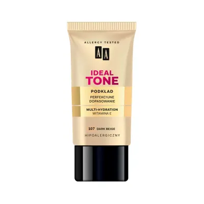 AA IDEAL TONE PODKŁAD PERFEKCYJNE DOPASOWANIE 107 DARK BEIGE 30ML