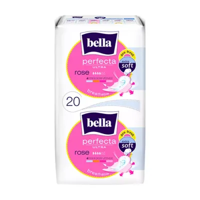 BELLA PERFECTA ULTRA ROSE PODPASKI HIGIENICZNE ZE SKRZYDEŁKAMI 20 SZTUK