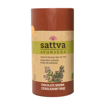 SATTVA AYURVEDA HENNA NATURALNA ZIOŁOWA FARBA DO WŁOSÓW CZEKOLADOWY BRĄZ 150G