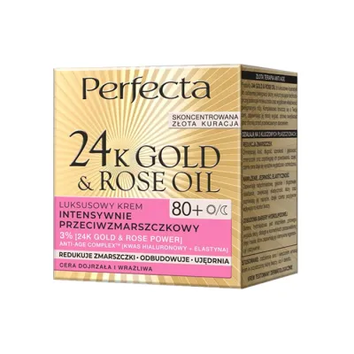 PERFECTA GOLD&ROSE LUKSUSOWY KREM PRZECIWZMARSZCZKOWY NA DZIEŃ I NA NOC 80+ 50ML