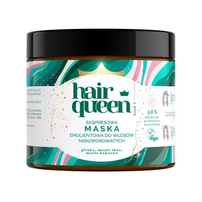 HAIR QUEEN EMOLIENTOWA MASKA DO WŁOSÓW NISKOPOROWATYCH 400ML