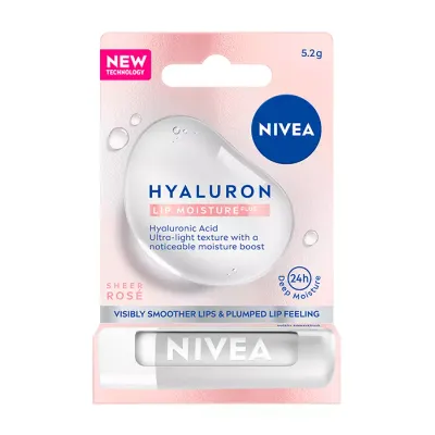 NIVEA HYALURON LIP MOISTURE PLUS SHEER ROSE NAWILŻAJĄCY BALSAM DO UST W SZTYFCIE 5,2G