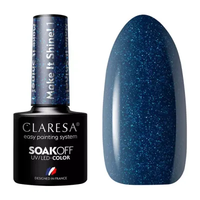 CLARESA SOAK OFF LAKIER HYBRYDOWY MAKE IT SHINE 1 5G