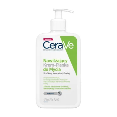 CERAVE NAWILŻAJĄCY KREM-PIANKA DO MYCIA DO SKÓRY NORMALNEJ I SUCHEJ 473ML