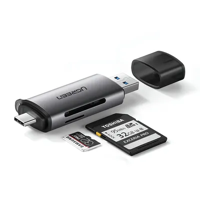 Adapter USB + USB-C UGREEN czytnik kart SD + microSD