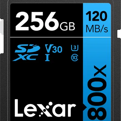 Karta pamięci Lexar Pro 800x SDXC UHS-I cards, C10 (V30) U3, R120/45MB