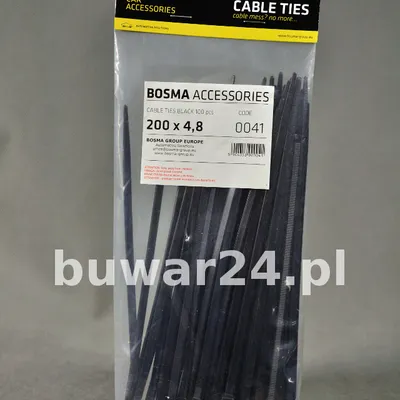 BOSMA OPASKA ZACISKOWA 4,8x200 mm Trytytki czarne