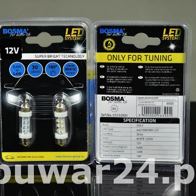 ŻARÓWKA /3901/ 12V 6xLED SV8,5 6000K biały