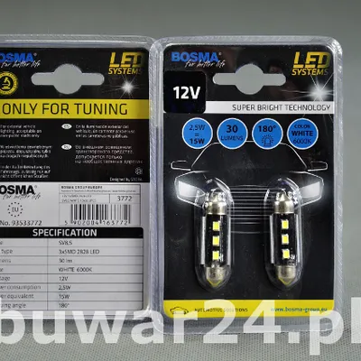 ŻARÓWKA/3772/12V LED 3xSMD SV8,5 WHITE 2szt