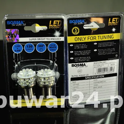 ŻARÓWKA /3123/ 24V 27xLED BA15s BIAŁY stand 6000K blis.